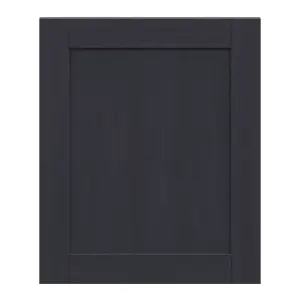 Alpinia Matt midnight navy wood effect Shaker Highline Cabinet door (W)600mm (H)715mm (T)18mm