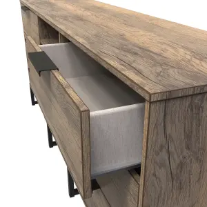 Fuji 6 Drawer Sideboard in Vintage Oak (Ready Assembled)