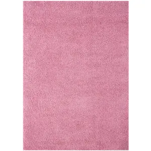 Myshaggy Collection Living Room Rugs Solid Design  Pink