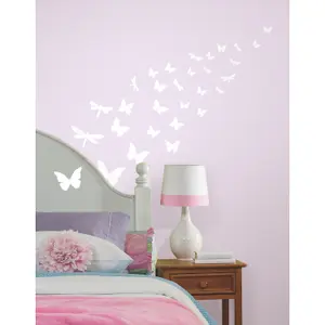 RoomMates Butterflies & Dragonflies Glow In The Dark Peel & Stick Wall Decals