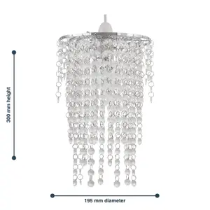 First Choice Lighting Set of 2 Cleared Jewelled Waterfall Light Shades