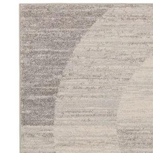 Grey Modern Geometric Rug Easy to clean Dining Room-200cm X 290cm