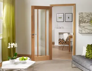 Internal Worcester Oak Clear Glass Fire Door 1981 x 762 x 44mm (30")