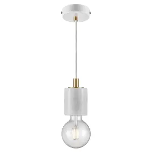 Nordlux Siv Indoor Dining Living Kitchen Hallway Pendant Kit In White (Diam) 6.4cm