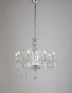 Luminosa 8 Light Chandeliers Chrome, Crystal 14 70x65cm