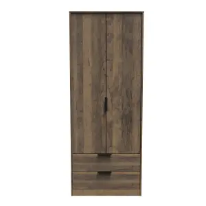 Fuji 2 Door 2 Drawer Wardrobe in Vintage Oak (Ready Assembled)