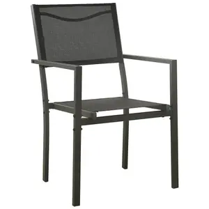 Berkfield Garden Chairs 4 pcs Textilene and Steel Black and Anthracite