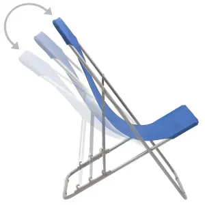 Berkfield Folding Beach Chairs 2 pcs Steel and Oxford Fabric Blue