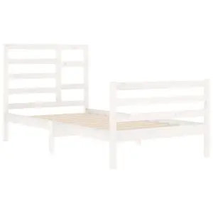 Berkfield Bed Frame White Solid Wood 100x200 cm