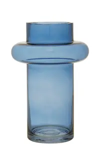 Interiors by Premier Cabrina Small Blue Glass Vase