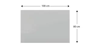 ALLboards 100x80 cm grey magnetic glass board - frameless glass board, tempered glass suitable for neodymium magnets