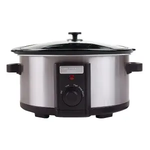 6.5L Slow Cooker Black Removable Ceramic Bowl 315W