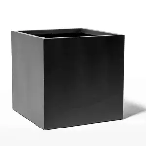 Primrose Fibrecotta Dark Grey Cube Pot Set of 2 30cm