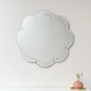 Melody Maison Large Scalloped Wall Mirror 81cm x 81cm