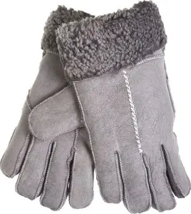 Ladies Suede Double Face Sheepskin Glove Dark Grey S/M