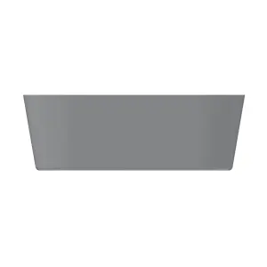 GoodHome Huron Matt Grey Acrylic Freestanding Oval Single ended Bath (L)1700mm (W)800mm