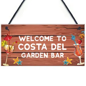 Garden Bar Sign Costa Del Garden Sign Home Decor Lockdown Gift Shed Sign