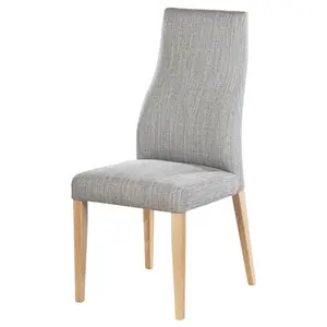 Feodosiy Upholstered Dining Chair (Set of 2) Light Grey / Beech