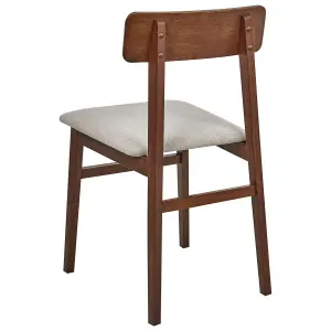 Set of 2 Dining Chairs STACY Rubberwood Taupe