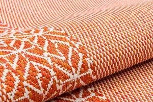 Orange Bordered Modern Easy To Clean Rug For Dining Room-160cm x 230cm