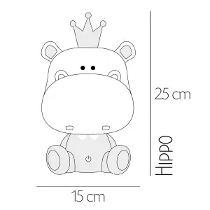 Luminosa Hippo Integrated LED Childrens Table Lamp, Green