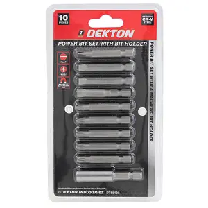 Dekton Power Bit set ,50mm Pozi: PZ1,PZ2, PZ2, PZ2, PZ3,Crv,1/4 Hex Shank