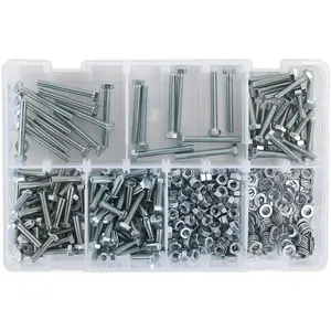 Comprehensive 444 Piece M5 Metric Setscrew Nut and Washer Assortment in High Tensile Steel