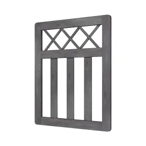 3x2.5ft Outdoor Grey Cross Top Garden Wooden Gate Fence Patio Gate