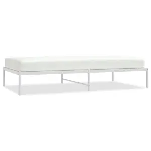 Berkfield Metal Bed Frame White 107x203 cm