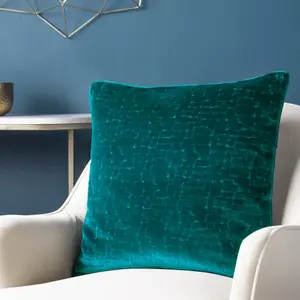 Bloomsbury Geometric Square Throw Cushion Teal