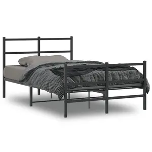 Berkfield Metal Bed Frame without Mattress with Footboard Black 120x190cm