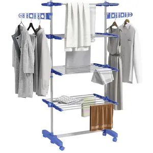 Stainless Steel Standard Drying Rack Silver/Blue