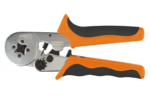 NEO 01-507, ratcheting square ferrule crimping pliers for 0.25-6.0 mm² soft grip