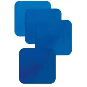 4 Pk Blue Anti Slip Silicone Table Coasters - 90 x 90mm - Dishwasher Safe