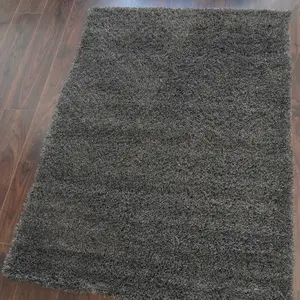 Super Soft Slate Grey Shaggy Area Rug 160x230cm