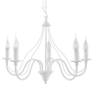 Minerwa Steel White 5 Light Classic Chandelier