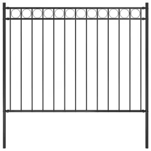 Berkfield Garden Fence Steel 1.7x1 m Black