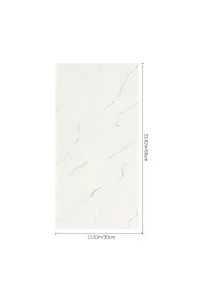 Marble Effect Wall Stickers, Self Adhesive Art Wall Decals in White H 60 x W 30 x T 0.2cm