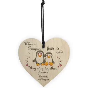 Valentines Gifts For Him Her Heart Penguin Gift Anniversary Gift For Boyfriend Husband