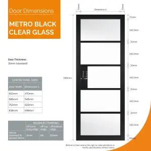 Urban Industrial Metro Black Clear Glass Internal Door