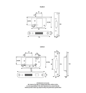 ERA British Standard High Security Fortress 5 Lever Deadlock 76mm Keyed Alike - Satin Chrome