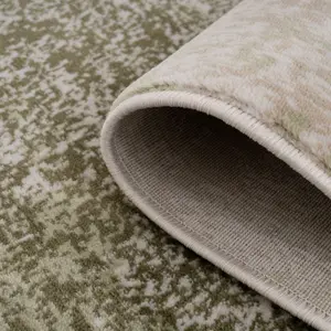 Green Distressed Abstract Bedroom Living Area Rug 120x170cm