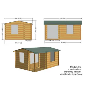 Caratunk 16 x 12 Ft Tongue and Groove Log Cabin No