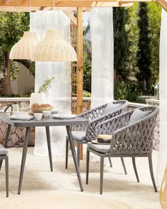 Set of 2 Garden Chairs with Cushions LIPARI Metal Grey