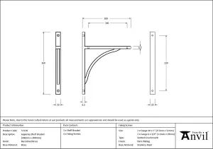 From The Anvil Burnished Brass Apperley Shelf Bracket (260mm x 200mm)