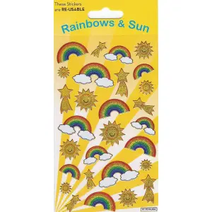 Paper Projects Reusable Rainbows & Sun Stickers Multicoloured (One Size)