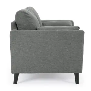 Stella 3 Seater Sofa, Grey Linen Fabric