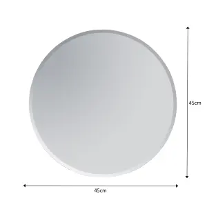 Showerdrape Fitzrovia Round Wall Mounted Frameless Bevelled Edge Bathroom Mirror 45 x 45cm