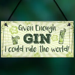 Red Ocean Funny Gin Sign Gin And Tonic Gift Man Cave Home Bar Kitchen Plaque Pub Sign FRIEND Gift