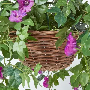 Homescapes Purple Petunia Hanging Basket, 80 cm